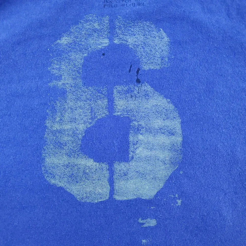 Vtg Polo Ralph Lauren TShirt Men XL TG Surf Club Pacific Coast Blue Stencil Navy